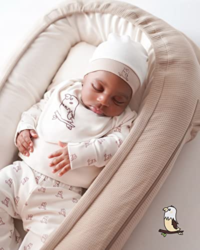 Image of Organic Natural Cotton Baby Flaxseed Heating Pad for Newborn Portable Microwavable GOTS Certified Infant Toddler Tummy Relief Belt