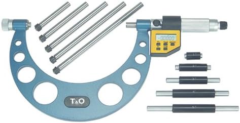 T&O TEOM-06 0-6" Electronic Outside Micrometer Set w/Interchangeable Anvils