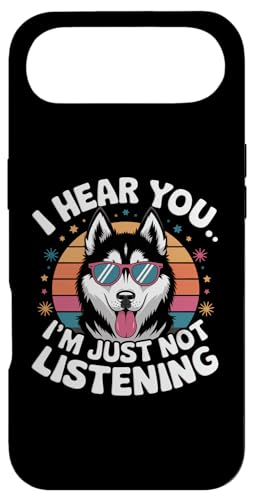 Funny Husky I Hear You I'm Just Not Listening Dog ���p �X�}�z�P�[�X iPhone Air �p