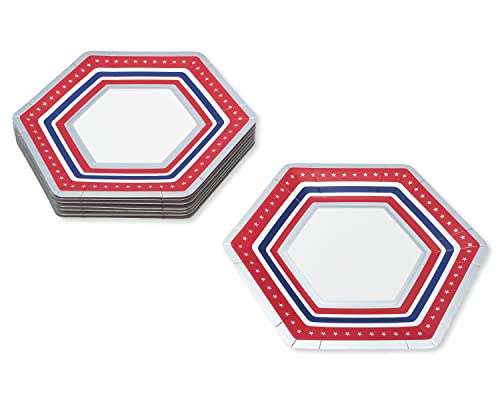 Papyrus Dinner Plates, Red, White And Blue (8-Count) #TOP1