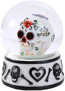 Pacific Giftware Day of The Dead Sugar Skull Head Water Globe 80mm Home Decor Gift Collectible