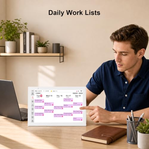 10.1" Digital Calendar, No Subscription | Smart Touchscreen Display Electronic Calendar, Family Organizer with Calendar Sync, to Do List, Chore Chart & Reward, Meal Planner, Wall/Desk Mount by Jaokpo - Used condition - Image 7