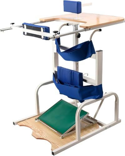 JoyeeLii リハビリテーションスタンディングフレーム、下肢機器、高さ調節可能な歩行補助スタンダーウォーカー、障害者用、脳卒中片麻痺リハビリトレーニング (木の色)