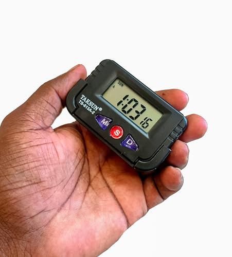 Image of movakart Digital Black Clock, Car Watch Car Dashboard Office Desk Alarm Table Clock and Stopwatch with Flexible Stand Digital Watch, Black Desk Small Watch