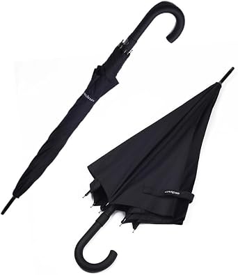 Zeus&co. Extra Durable Automatic Black Cane Umbrella