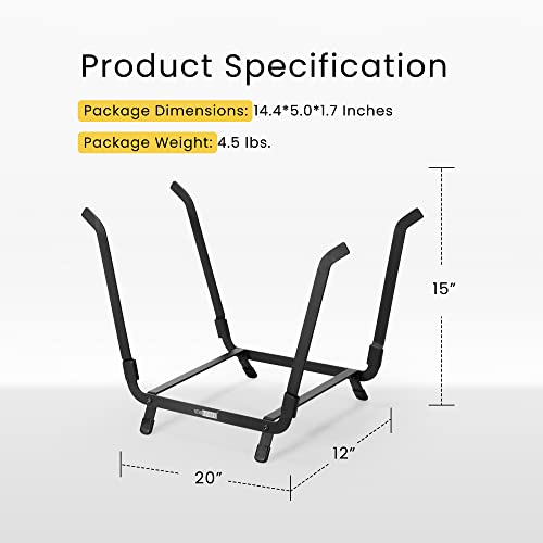 Vivohome 20 Inches Small Firewood Storage Log Rack Stand Wood Holder Indoor Outdoor Black #TOP6