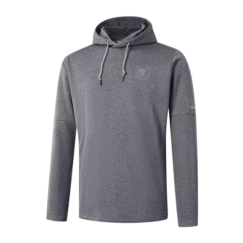 M MAELREG Men's Hoodies Lightweight Dry Fit Breathable Brushed Fleece Pocket Fashion Grey Patterns Mens Sweatshirt