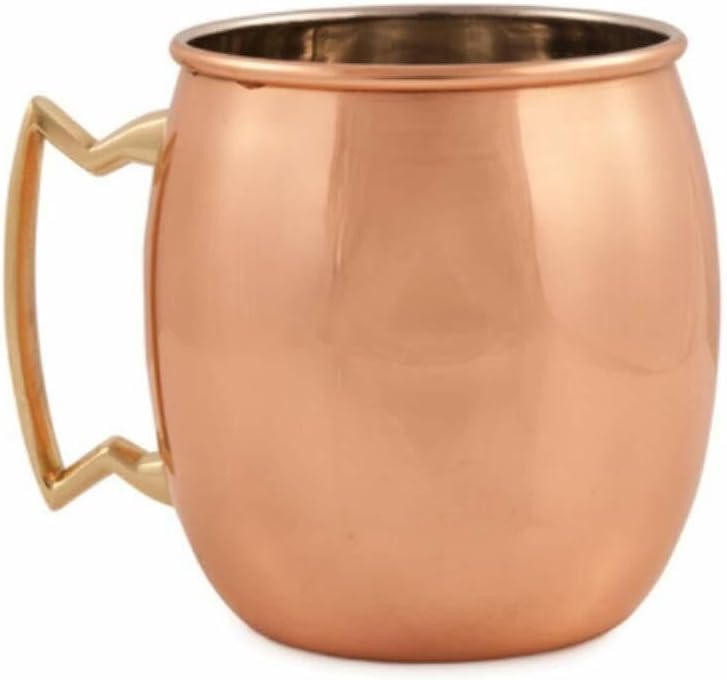 Pure Copper Mugs Set of 50 | Capacity 300ML |Shot Mug Bar Cocktail Wine | Smooth Finish - Easy Care Copper Interior - Strong Authentic Riveted-With Brass Handle (Simple Mug