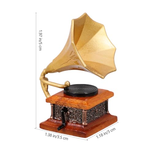 Modèle phonographe unique en résine pour décor de mini maison - 3