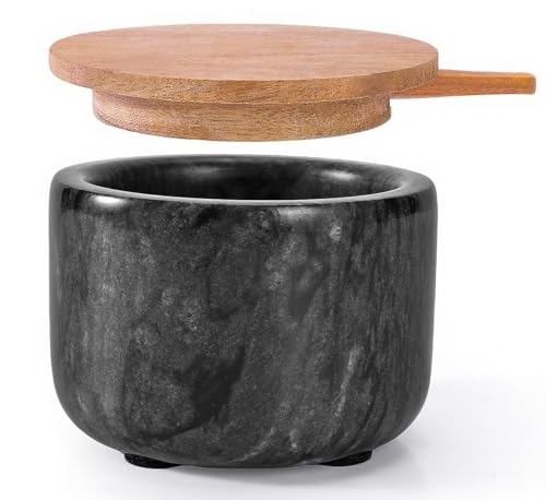 RAETTER.LY Salt and Pepper Bowl, Marble Salt Cellar and Spices