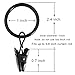 WeeksEight 44 Pack Black Curtain Rings with Clips, Curtain Hooks Hangers Clip Rings for Hanging Drapes Bows Hat, Drapery Rings 1 in I D, Fits up to 5/8 in Diameter Curtain Rod.