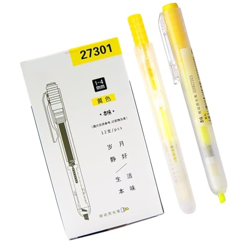 12Pcs Fluorescent Pen Highlighters Markers Ergonomic Design for Prolonged Writing School Essential and Work Supplies Color Codin
