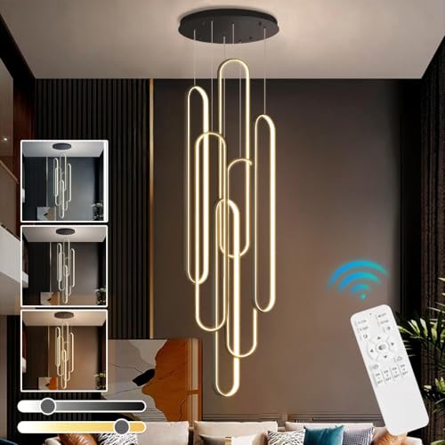 Lustre à LED pour escalier de villa moderne en verre soufflé hauteur 300 cm
