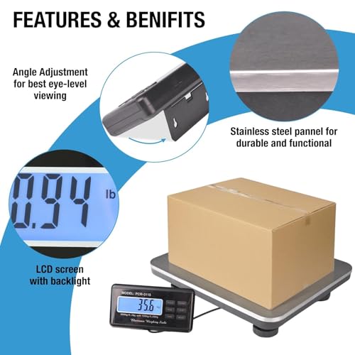 Báscula digital de plataforma SurmountWay 660lbs acero inoxidable miniatura 4