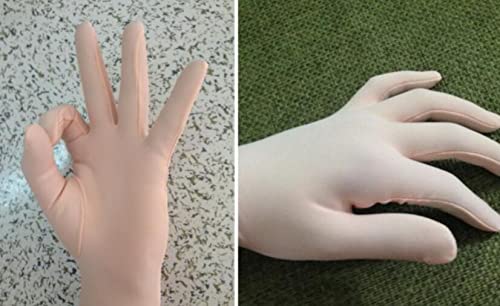 Amazon | Flesh Spandex Kigurumi Zentai Gloves With Red Nails Art