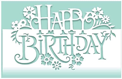 Happy Birthday Metal Die Cuts & Stencils - DIY Craft Embossing Template & Thin Banner Cutting Die for Card Scrapbooking