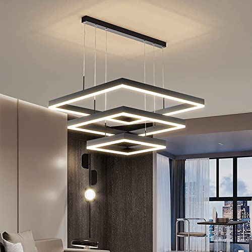 Chandelier LED moderne en acrylique blanc pour cuisine et salon