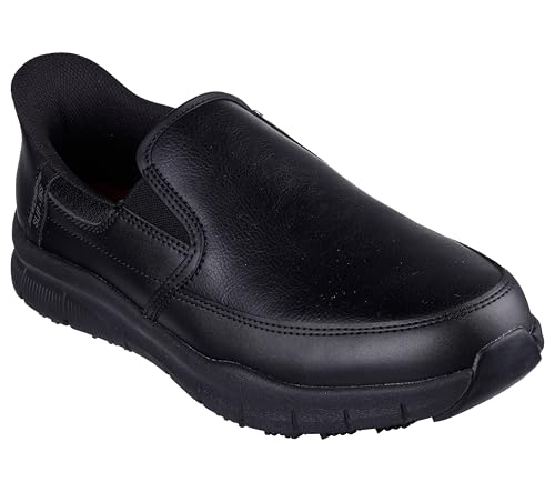 Skechers Men's Nampa Broxtin Hands Free Slip-Ins SR Food Service Shoe, BLK, 10.5 Wide