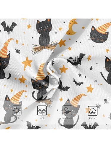 ZZKKO Black Bat Cat Orange Star Girls Underwear Toddler Panties for Girls Comfort Brief Size 2T3