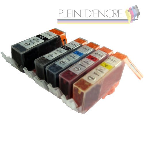 Lot 5 cartouche d'encre type Canon PGI 525 CLI 526 / Noir et Couleur pour imprimante CANON MG 5150 5200 Series 5250 5300 5350 6150 6250 8150 8250 MX 715 885 895 Pixma IP4850 Ip4950 IX 6550 MG5150 MG5200 Series MG5250 MG5300 MG5350 MG6150 MG6250 MG8150 MG8250 MX715 MX885 MX895 - PLEIN D'ENCRE