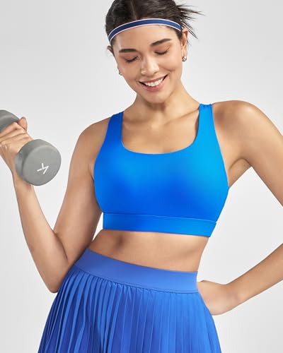 Image of RUNNING GIRL High Impact Sports Bras for Women - Scoop Neck Strappy Sports Bra High Support Moulded Cup Workout Bra