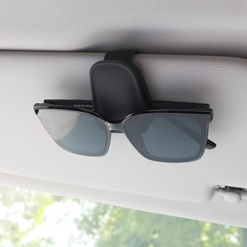 Mulor Porta Occhiali Auto da Sole per Visiera Auto con Slot Supporto per Schede Occhiali da Vista Gancio Clip Magnetico