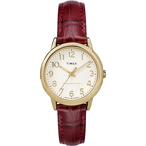 Timex レディース Easy Reader レザーストラップウォッチ Burgundy/Cream