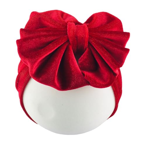 2Pcs Baby Girls Big Bow Headband Elastic Newborn Infant Toddlers Hairbands Hair Accessories (B-Red Pink, One size)4