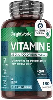 Vitamin E Capsules Softgels 400IU (Advised Intake) - 180 Vit E Softgels (6 Month Supply) - High Strength Vitamin E Oil Capsule - Hair Nail Skin Supplement - Natural Alpha Tocopheryl (Not Vit E Tablet)