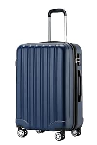 BEIBYE TSA-Schloß 2080 Gepäck Zwillingsrollen Reisekoffer Koffer Trolley Hartschale Dehnungsfuge (Dunkelblau, L)