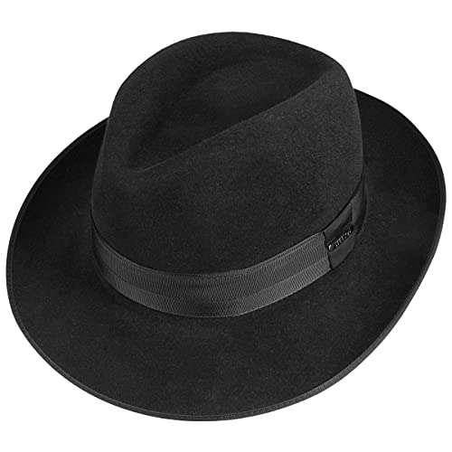 Stetson Kentridge Fur Felt Hat Women/Men Black 6 7/8 #TOP1