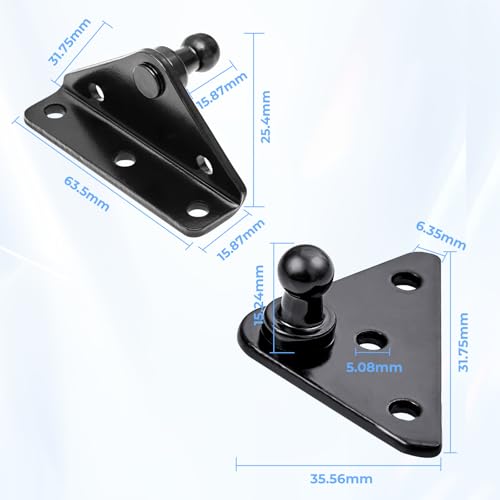 ARANA 10MM Kugelzapfenhalterung für Gasfeder Gasfederbeine Lift Stützen Stoßdämpfer Federstütze 4PCS, Schwarz