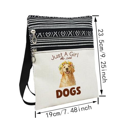 Just Love Dogs Messenger Bag Small Ethnic Pattern Printed Adjustable Strap Crossbody Zipper Bag Puppy Phone Bag Wallet Cute Shoulder Handbag for Dog Lovers Dog Mom Women2
