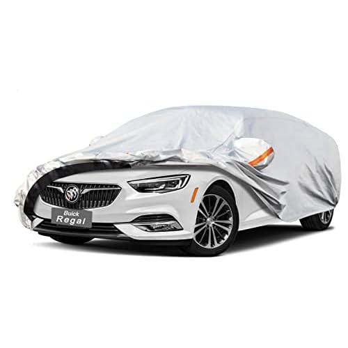 6 Layers Car Cover Custom Fit Buick Regal (2009-2025) Waterproof All Weather, Heavy Duty Outdoor Snow Sun Rain Uv Protection (Ships from US Warehouse, Delivery 3-8 Days) 6 Layer-Silver-inner