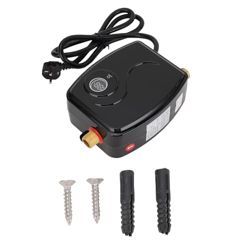 Marhynchus Scaldabagno Elettrico in Ottone con Controllo Touch Screen, 3000 W, Mini Installazione Verticale, Impermeabile IPX4, per Cucina, Bagno e (Plug 220v)