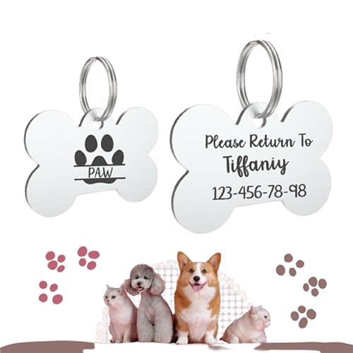 Personalized Name Tags Engraved For Pets, Dog Necklace, Personalized Cat ID Necklace, Call My Mom, She's Lost Without Me - Unique Customized Handmade Dog ID Tag