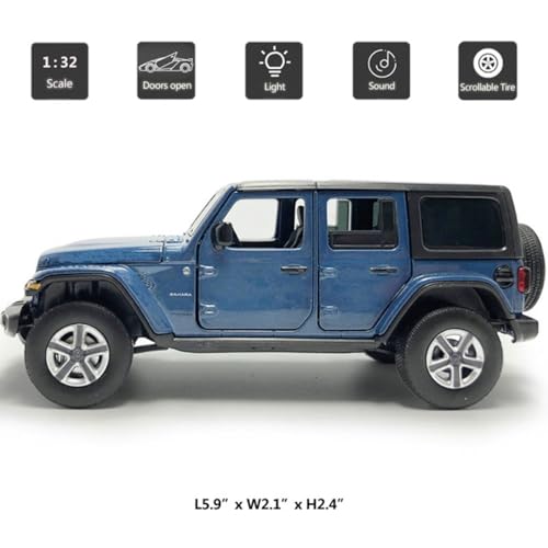 Auto SUV Wrangler Sahara 1:32 Azul con puertas que abren miniatura 2