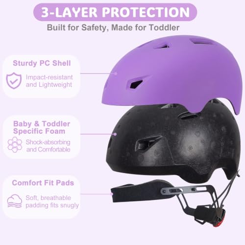 Image of Toddler Helmet, Adjustable Kids Bike Helmet for Ages 1-3-8
