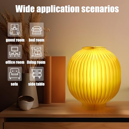 Image of 2 Sets Paper Table Lamps Honeycomb 3D Warm Light Lamps with Wire Length 30m Magnetic Closure Honeycomb for Decoration Bedroom Nightstand Living Room Office