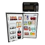 MicroChill USB 3.3 Combo Refrigerator and Microwave Package, 3.3 cu. ft Frdge, 0.7 cu. ft. USB Microwave, 44.38' H x 18.6' W x 17.6' D (Black)