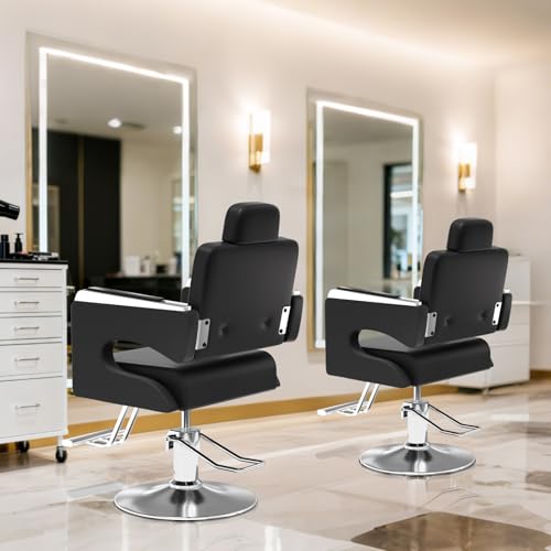 Image of Cuute Salon Chair for Hair Stylist, Barber Chair with Heavy Duty Hydraulic Pump, Stylist Chair for Barbershop 360 Degrees Rolling Swivel Spa Beauty Equipment for Hair Stylist