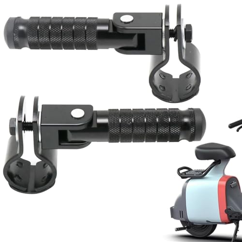 FQCHDGF M8 Motorcycle Foot Pegs Foot Rests Foot Pedal 90 Degree Foldable Footpegs CNC Anti-Skid Rear Set Footrest Bicycle Passenger Pedal Universal for Motorbike Mini Bike Dirt Pit Bike (Black)