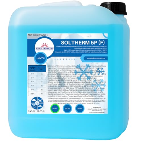Solarflüssigkeit 10 l blau Gemisch bis -32° C Frostschutz, Solarfluid, Solarliquid, Wärmeträgermedium