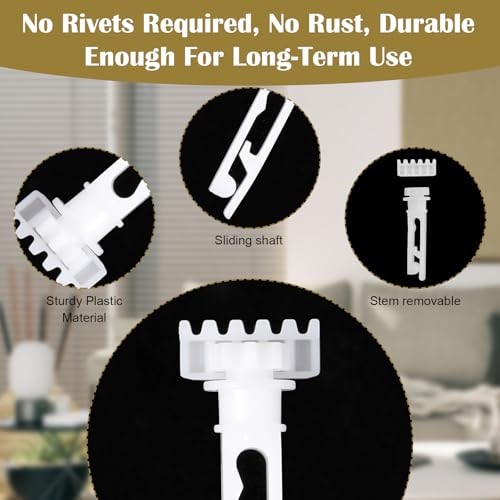 Tyqour 12 Pcs Vertical Blind Carrier Gear and Stem, White Vertical Blinds Replacement Parts Plastic Repair Kit for Headrail Carrier Stem Curtain Accessories
