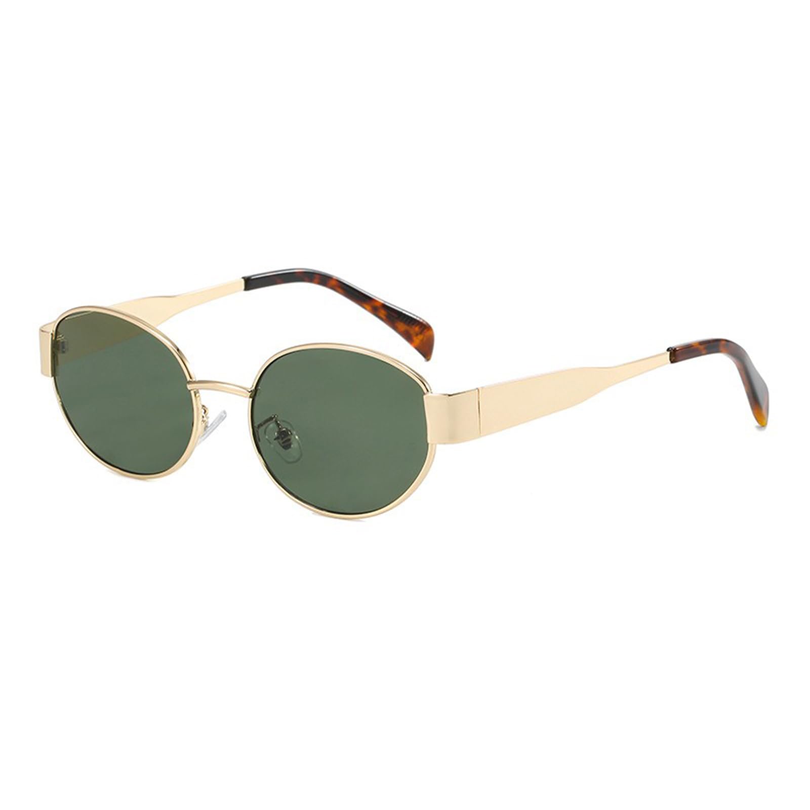 Cleminsta Gafas de Sol Retro Mujer Hombre Pequeñas Metal Ovaladas de Moda Años 90 Gafas de Sol Clásicas con Protección UV400 para Conducir Deportes Golf Ciclismo Senderismo