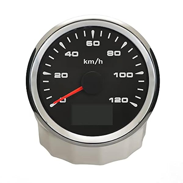 ELING Contachilometri automatico 3-3/8 pollici (85 mm) Contachilometri Velometro 0-120 km/h Indicatore di velocità con chilometraggio di viaggio 9-32 V