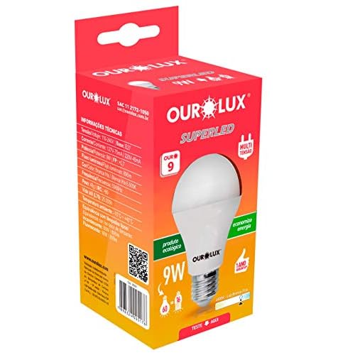 Lampada LED Bulbo OUROLUX, Branca, 9W, Bivolt, Base E27