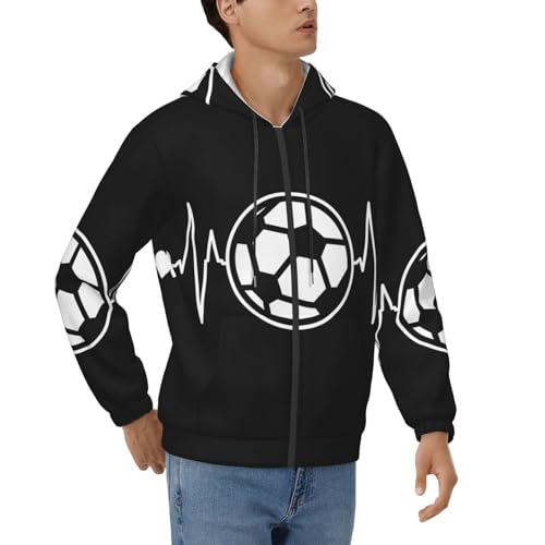 Sweat à capuche zippé homme I Love Soccer imprimé EdWal