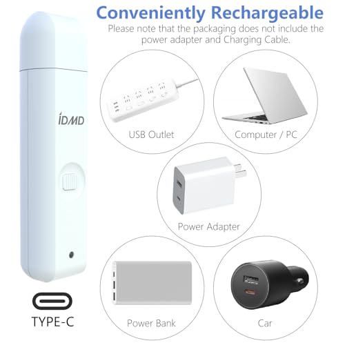 Dog Nail Grinder-Powerful 2-Speed Dog Nail Trimmers with Safe LED Lighting and Battery Capacity Indicator Light & Type-c USB Rechargeable Quiet pet Nail Grinder Clipper for Dogs/Cats (White) - Image 7