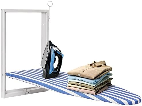 Ivation Wall-Mounted Ironing Board | Foldable 36.2” x 12.2” Ironing Station for Home, Apartment & Small Spaces | Sturdy Folding Board, Easy-Release Lever, Removable Cotton Cover & Mounting Hardware